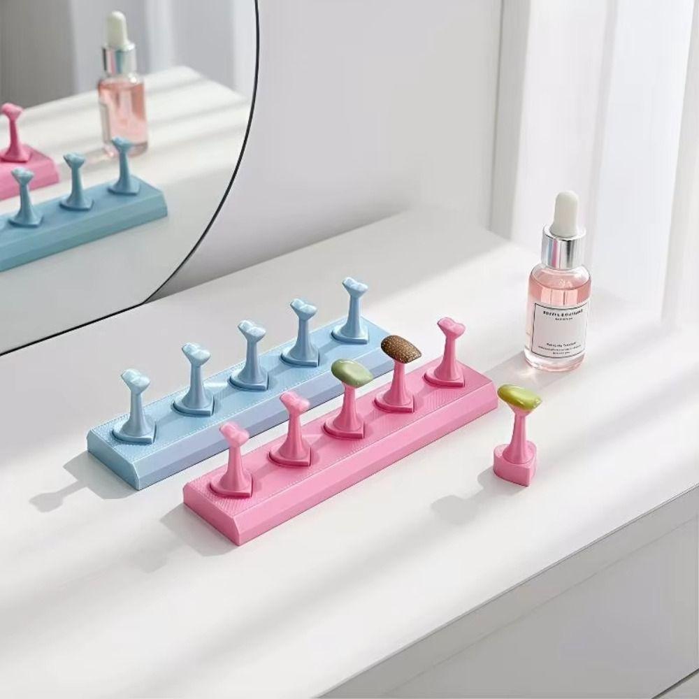 3D Print Non-Magnetic Nail Stand 5 Grid Design Non-Magnetic Nail Showing Holder Heart-Shaped Reusable False Nail Display Rack