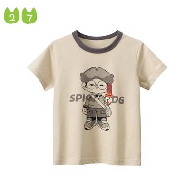 Barn T-shirt Sommar Nya Kortärmad Baby Enkel Mode Toppar Kortärmad