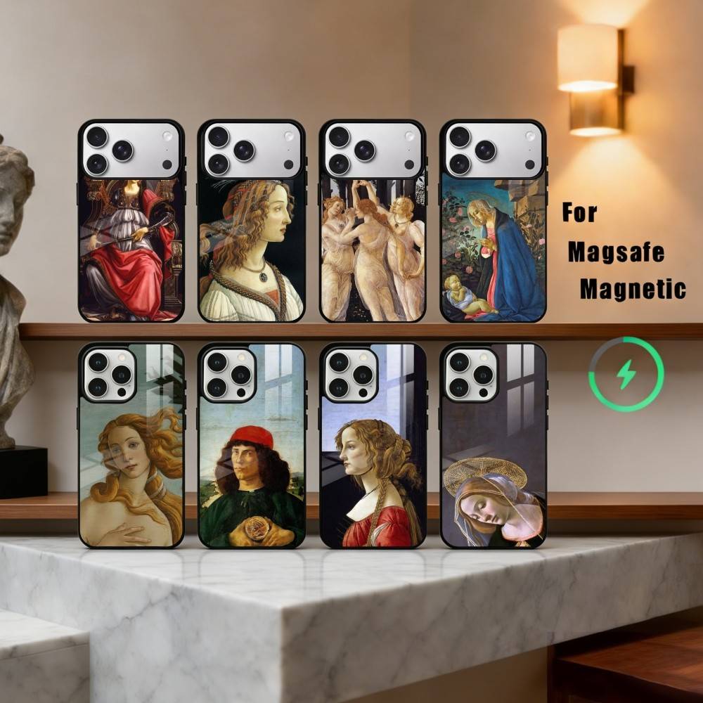 S-Sandro B-Botticelli R-Renaissance Phone Case For iPhone 17,16,15,14,13,12,Plus,Pro,Max for Magsafe Magnetic Wireless Charging