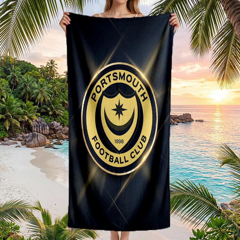 Stampa Portsmouth FC Asciugamano da Spiaggia Quick Dry Microfibra Assorbente Portatile da Viaggio Asciugamano per Nuoto