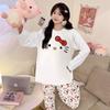 Women's Pure Cotton Cartoon Pajamas, Long Sleeve Spring/Autumn Set, Casual Loose Fit for Home or Outside Wear, Winter Ready
