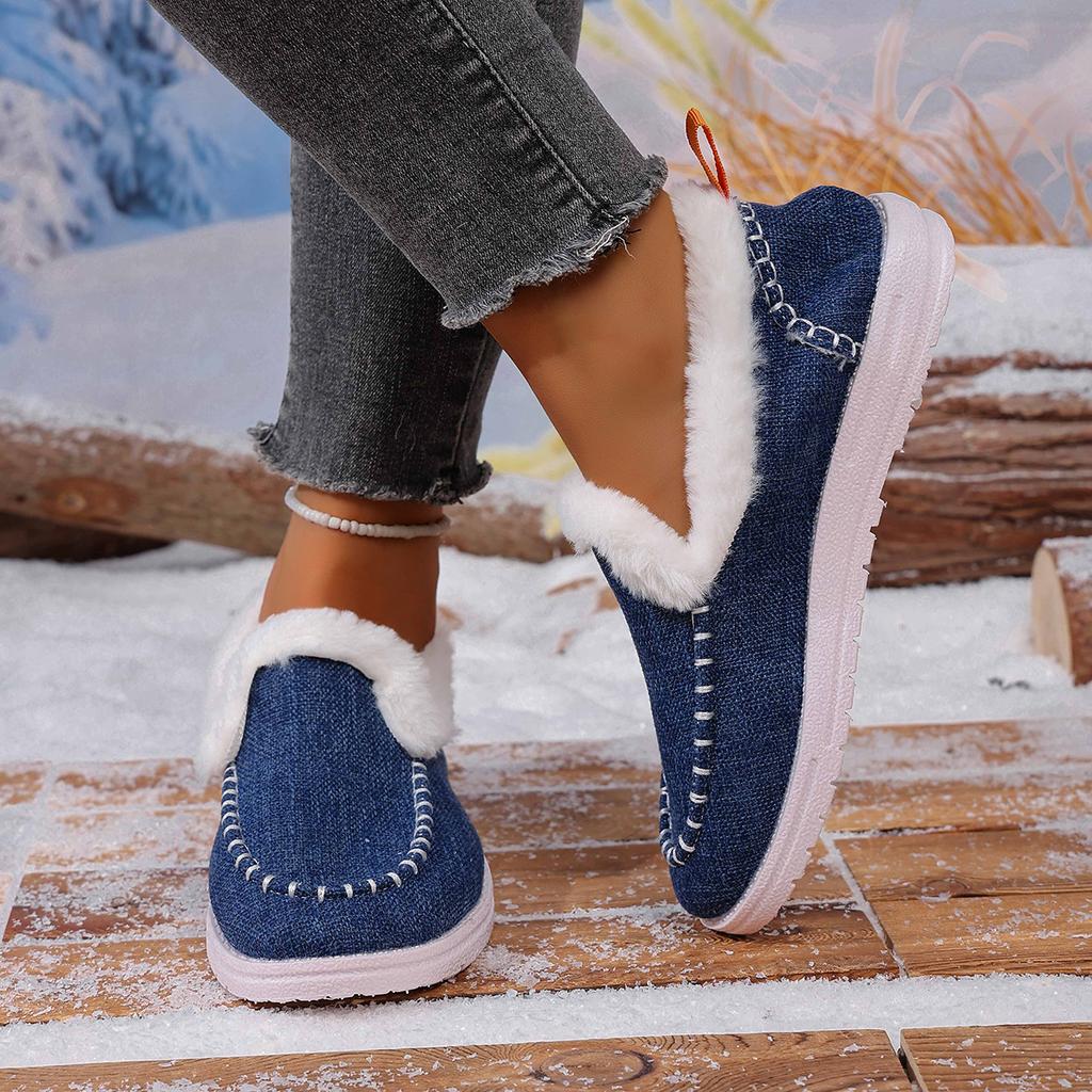 Women Shoes Sleeve Women's Boots Winter Round Toe Plush Fleece for Warmth Short Barrel Flat Large Size Snow Boots