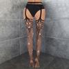 Women Sexy Fishnet Hollow Pantyhose Thigh High Socks Lingerie Floral Lace Stockings