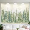 Bohemian Forest Landscape Wall Tapestry Hanging Tropical Evergreen Trees Mural Wall Decor for Living Room Bedroom Polyester Art