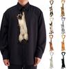 3D Katze Katzenförmige Unisex-Krawatte Neuheit Lebensecht Kätzchen Krawatte Tier Muster Satinstoff Kreative Krawatte Für Hochzeitsfeier