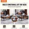 Lift Top Coffee Table 39.4 In Rectangle Coffee Table for Living Room Brown