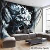 1pc Ultra Large Fierce Wolf Landscape Tapestry  HD Digital Print Polyester Wall Hanging with 3D Effect Realistic Animal Art