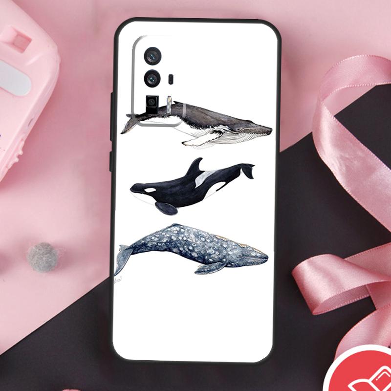 Shark and Killer Whale Case For Xiaomi 11T 12T 13T 14T Pro Mi 15 13 14 Ultra POCO X7 Pro X3 X5 X6 F5 F6 F7 Cover