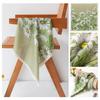 Elegant Green Daisy Mulberry Silk Scarf - Pastoral Style Women's Neck Warmer