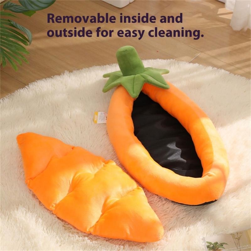 Leaf Pattern Pets Bed Semi Enclosed For Cats And Small Dogs Comfortable and Soft Mat Sleep Pad