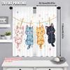 Flat Printing Curtain Cute Hanging Cats Versatile Fabric Without Electricity Family Party Decoration Perfect Bedroom Set Of 2 Made Polyester Washable