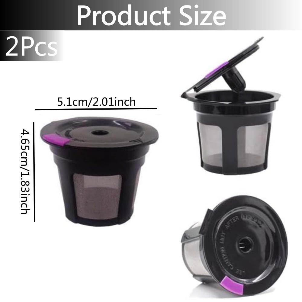 

2 шт. Многоразовые капсулы K-Cup для Keurig 2.0 и 1.0, Заполняемые капсулы K-Cup, Фильтры Keurig, Многоразовые фильтрующие чашки, Кофейные фильтры из нержавеющей стали чёрный