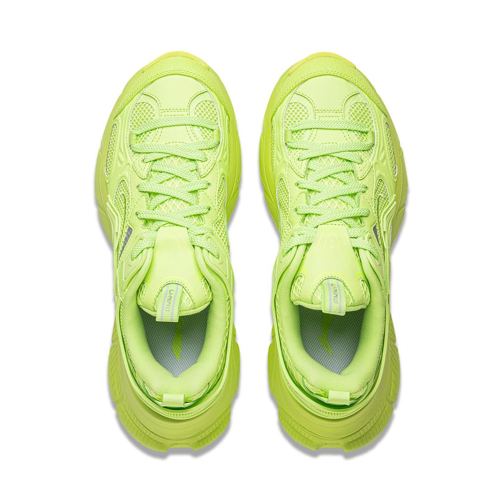 Li Ning Starry Soft Rebound Retro Dicke Sohle Stoßdämpfend Rutschfest Abriebfest Atmungsaktiv Erhöhte Höhe Low-Top Dad Shoes AGCU339-5