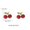 Trendy and fashionable summer sweet red cherry full diamond earrings, simple earrings, niche high-end feel