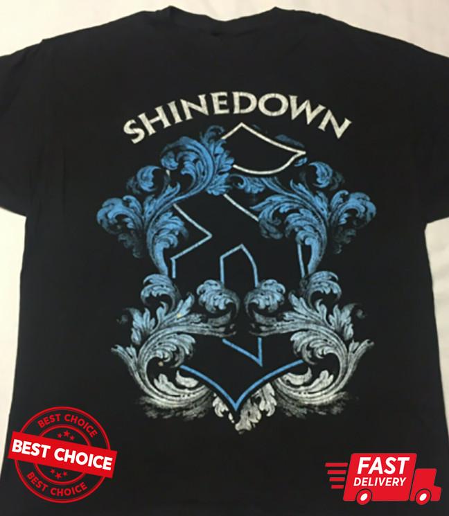 Мужская черная футболка группы Shinedown S-3XL Q2588 2XL