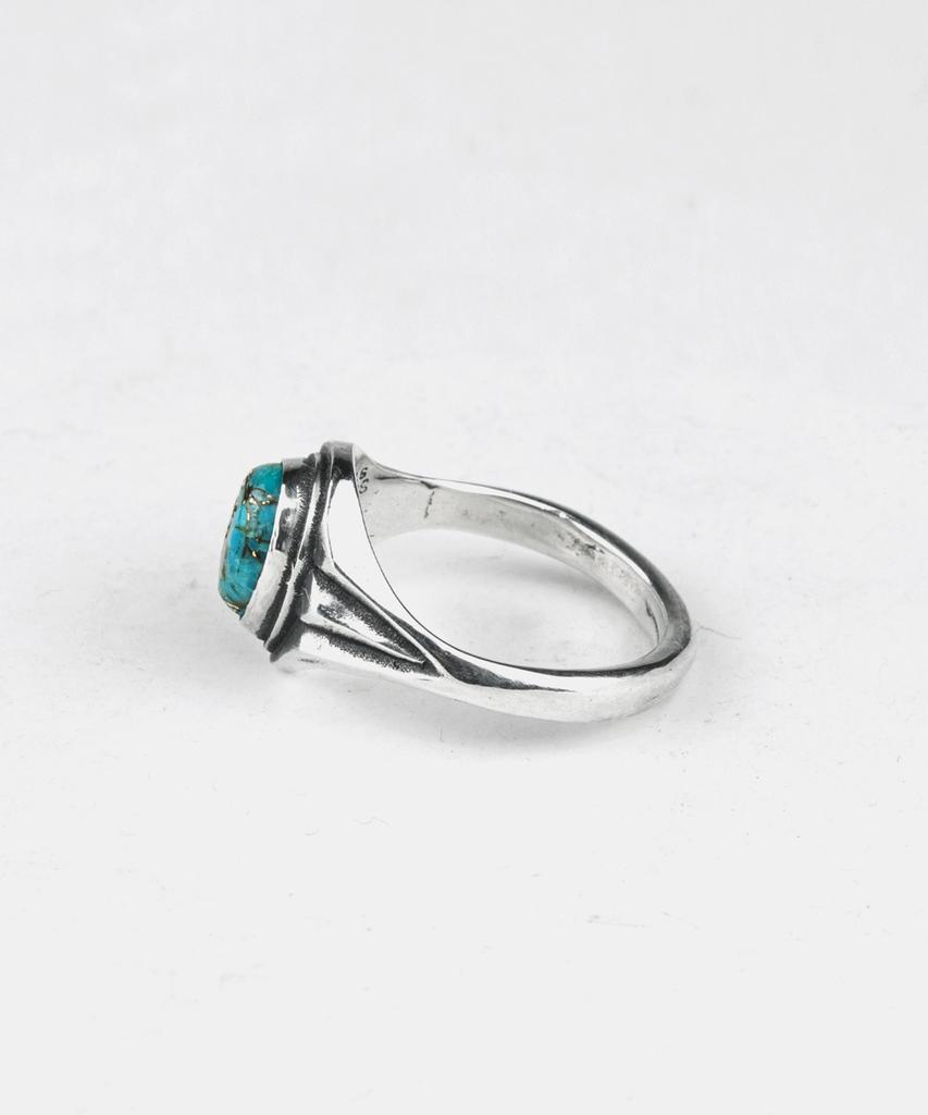 Sheen666 Single Teardrop Turquoise Silver Ring (Type B)