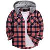Plaid Pattern Men's Long Sleeve Hooded Shirt Jacket With Chest Pocket, Men's Casual Fall And Winter Coat