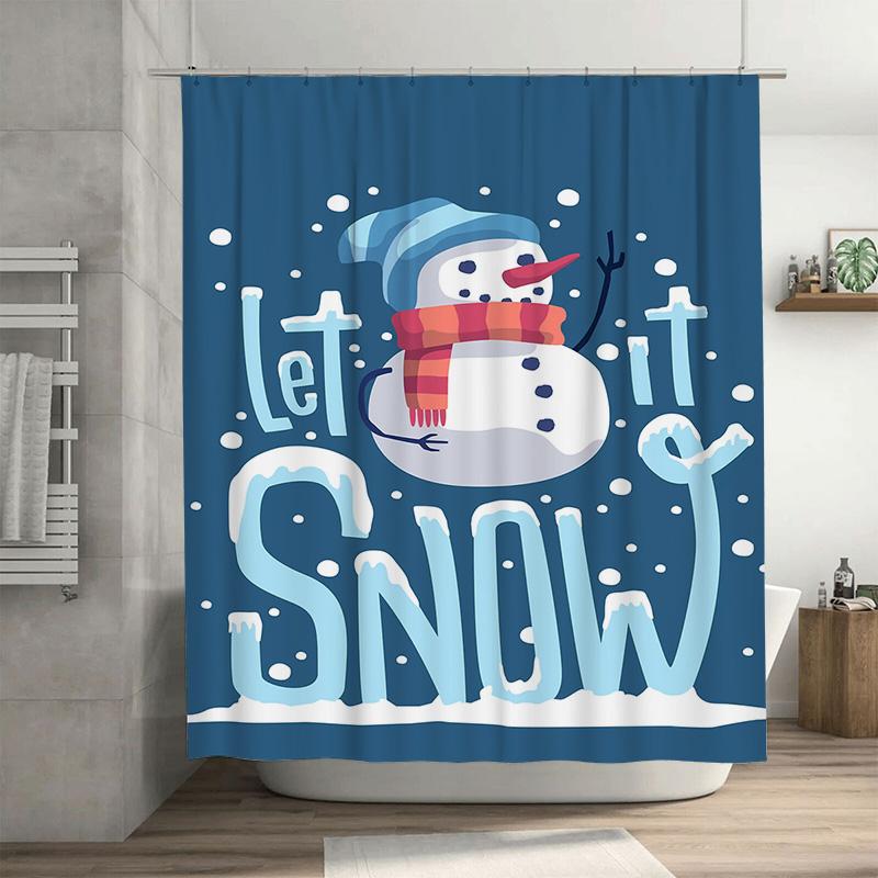 

Tuniu Cute Winter Penguin Bathroom Shower Curtain Waterproof Farmhouse Decor Blue Ocean Animal Theme Fabric Backdrop For Tub W60H190(CM)-1 Pcs