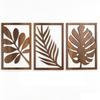 3Pcs Artistic Wooden Tropical Leaves Wall Sign Rustic Plant Wall Ornament  Indoor Home Decor