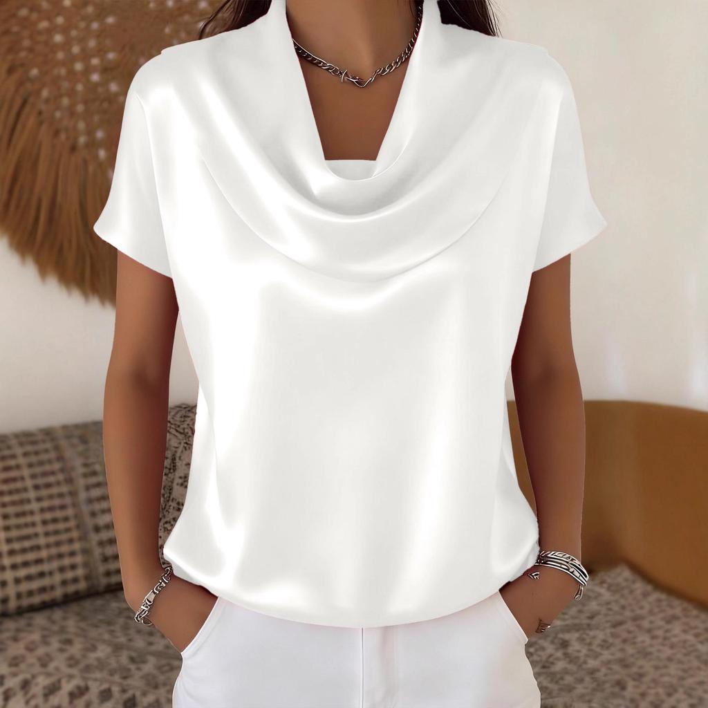 Women's 2025 Batwing Sleeve Drape Top - Short-Sleeved, Versatile & Casual