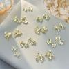 10Pcs 3D Bow Tie Ribbon Shaped Alloy Nail Accessories Gold Multi-Designs Nail Art Jewelry  Decorations Manicure Charm