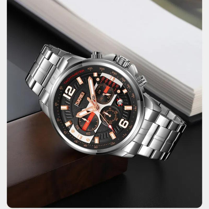 Skmei Luxury Men Watch Fashion Luminous Clock Steel Watch Calendar Quartz Wristwatch Business Watch