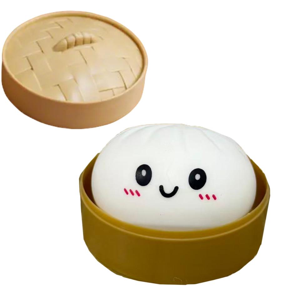 Dumpling Pressure Dumpling Squishies Cute Colorful Bun Toy Slow Rising Stress Relief Fidget Toy For Kids Adults Anti-Anxiety Gif