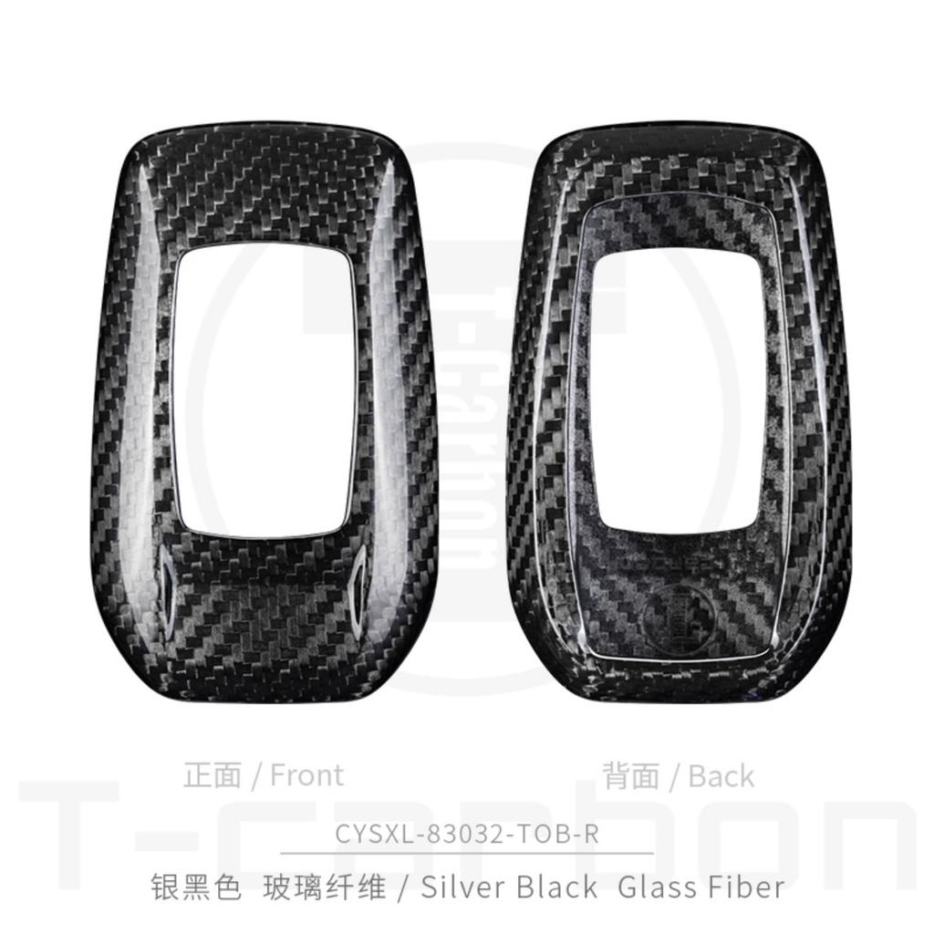 T-Carbon Carbon Fiber Car Key Cover For Toyota Camry Hybrid Land Cruiser Alphard Hillix Highlander Rav4 Key Fob Accessories