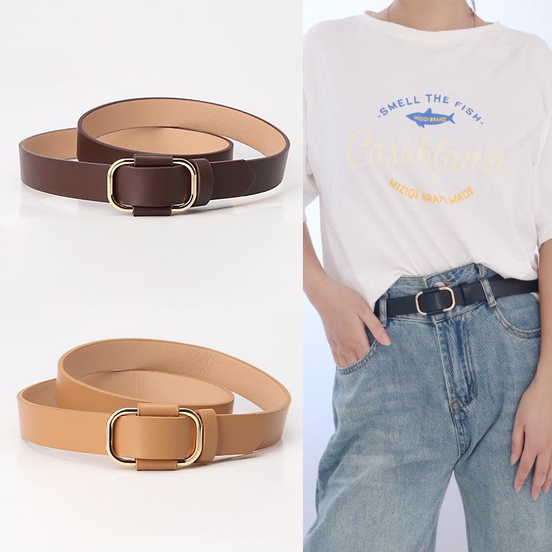 Simple & Chic Women's Hole-Free Belt - Trendy, Versatile, Casual Accessory
