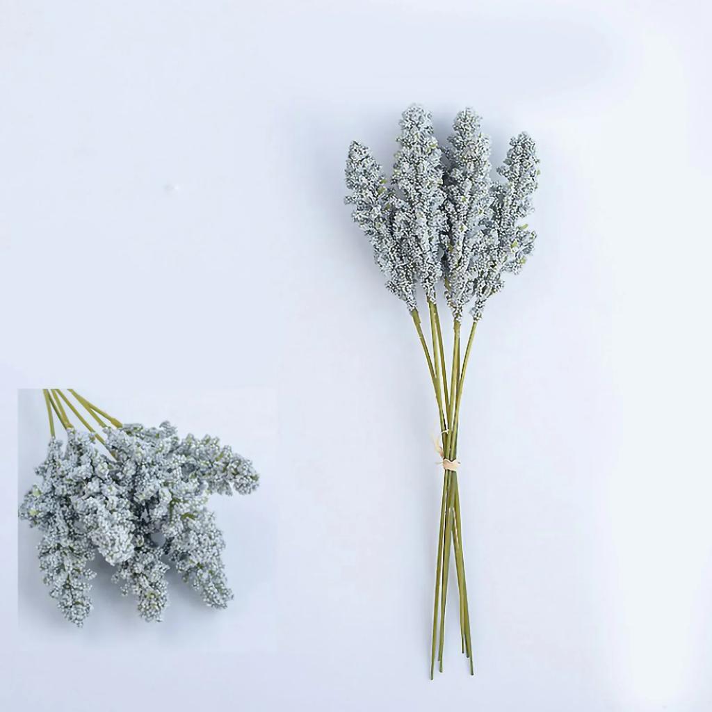 6pcs Artificial Lavender Floral Fake Lavender Plant Bouquets Wedding Millet Flower Shop Home Decoration Photography Arrangement