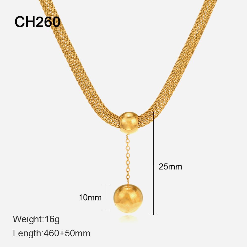 

Металлическое ожерелье с подвеской в виде шарика на цепочке 14K Gold