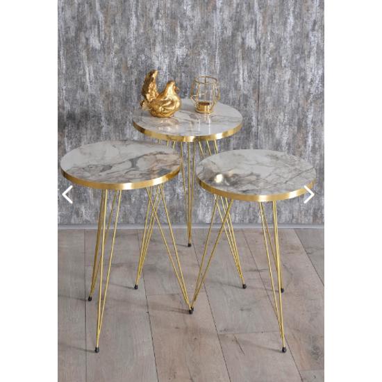 Nesting Table Gold Efes Wire