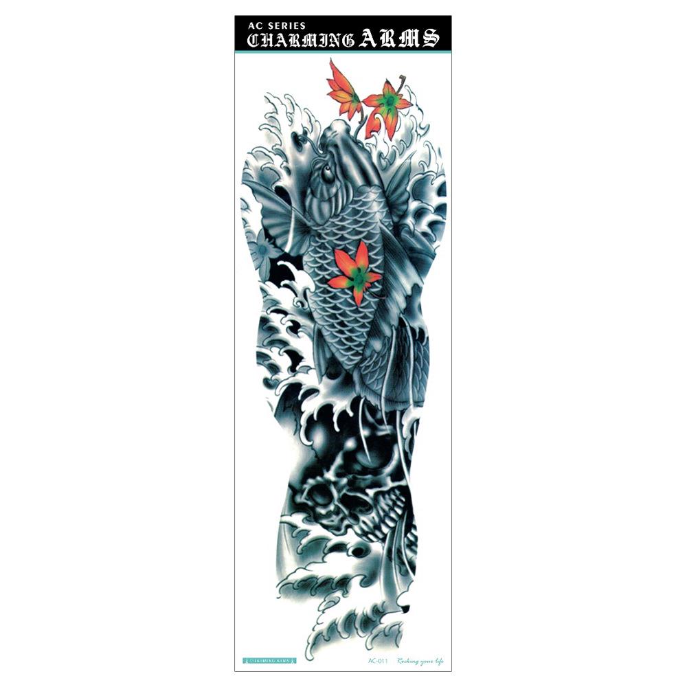 Waterproof Full Arm Tattoo Sticker - Trendy Floral Design