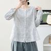 2026 Early Spring Double-Layer Floral Cotton Gauze Women's Long Sleeve Loose Casual Doll Shirt