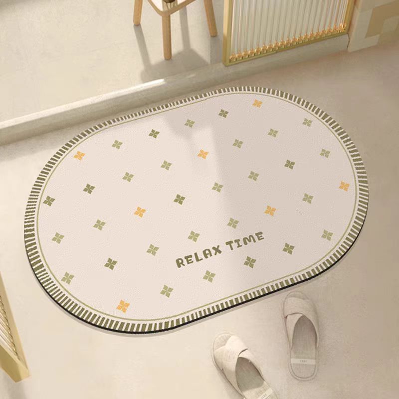 

Diatom mud material for bathroom, quick drying, dirt resistant, anti slip floor mat, oval shape 40X60cm 15.7X23.6in