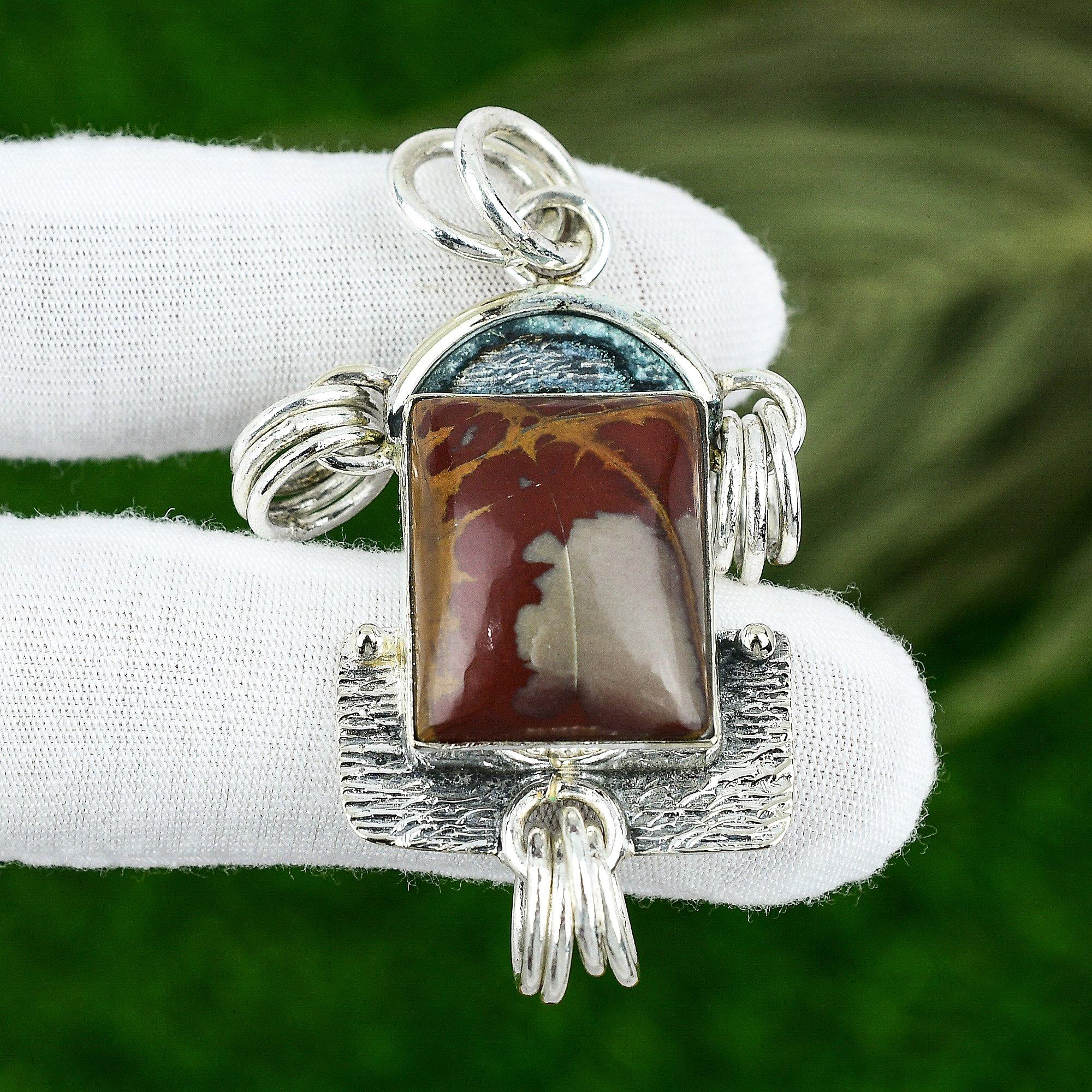 Natural Noreena Jasper Gemstone Jewelry 925 Sterling Silver Pendant For Women