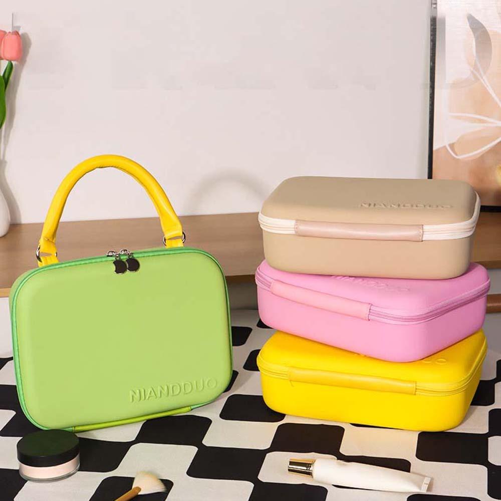 Dopamine Color Handheld Makeup Bag Large Capacity Portable Cosmetic Case Cosmetician