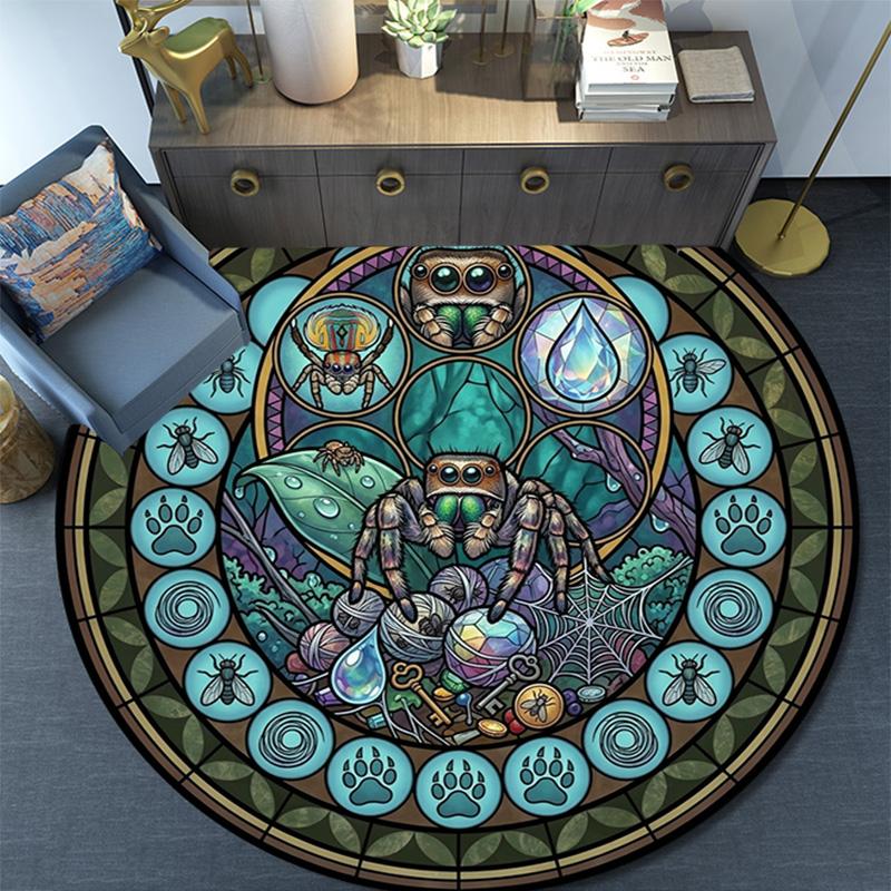 Underwater Treasures Window Round Area Rug Under Office Chairs Bedroom Living Room Home Decor
