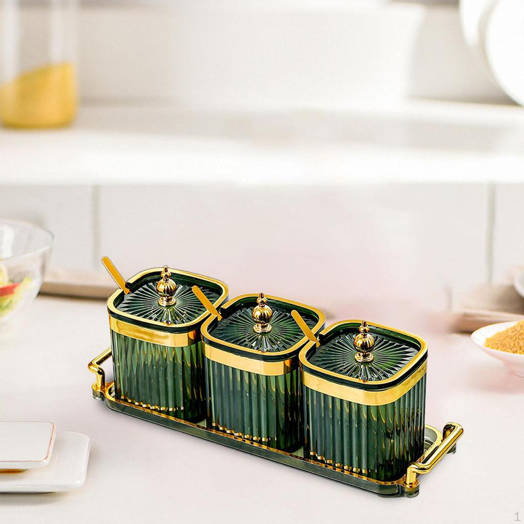 Divided Dried Fruit Plates Multifunctional with Lid and Spoon Snack Storage Holder for Office Living