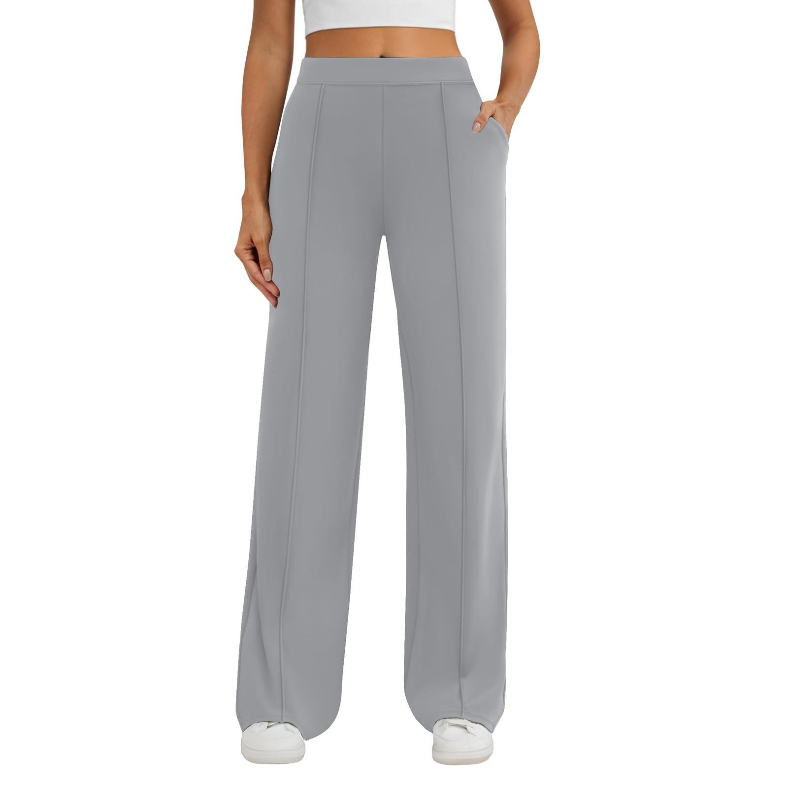 

Women s Wide Leg Dress Pants Stretch High Waisted Work Pants Business Casual Slacks With Pockets M