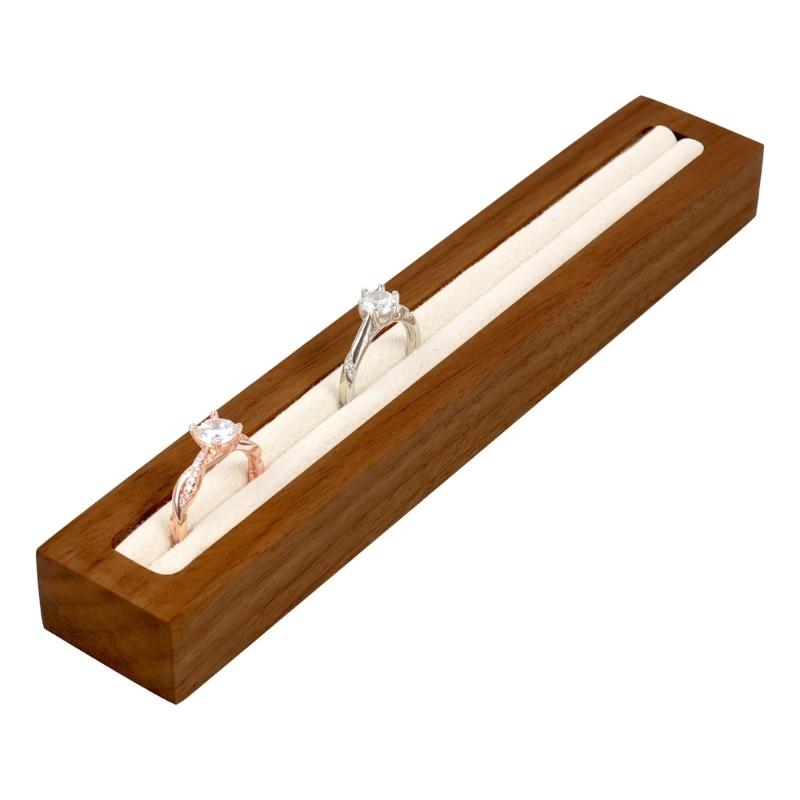 Elegant Walnut Rings Holder Display Stand Portable Rings Storage Holder for Jewelry Stores and Home Decors Enthusiasts
