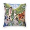 Cartoon Zootopia Judy And Nick Pillowcase Double-sided Printing Fabric Cushion Cover Decorations  Pillow Case Cover Bed 18''