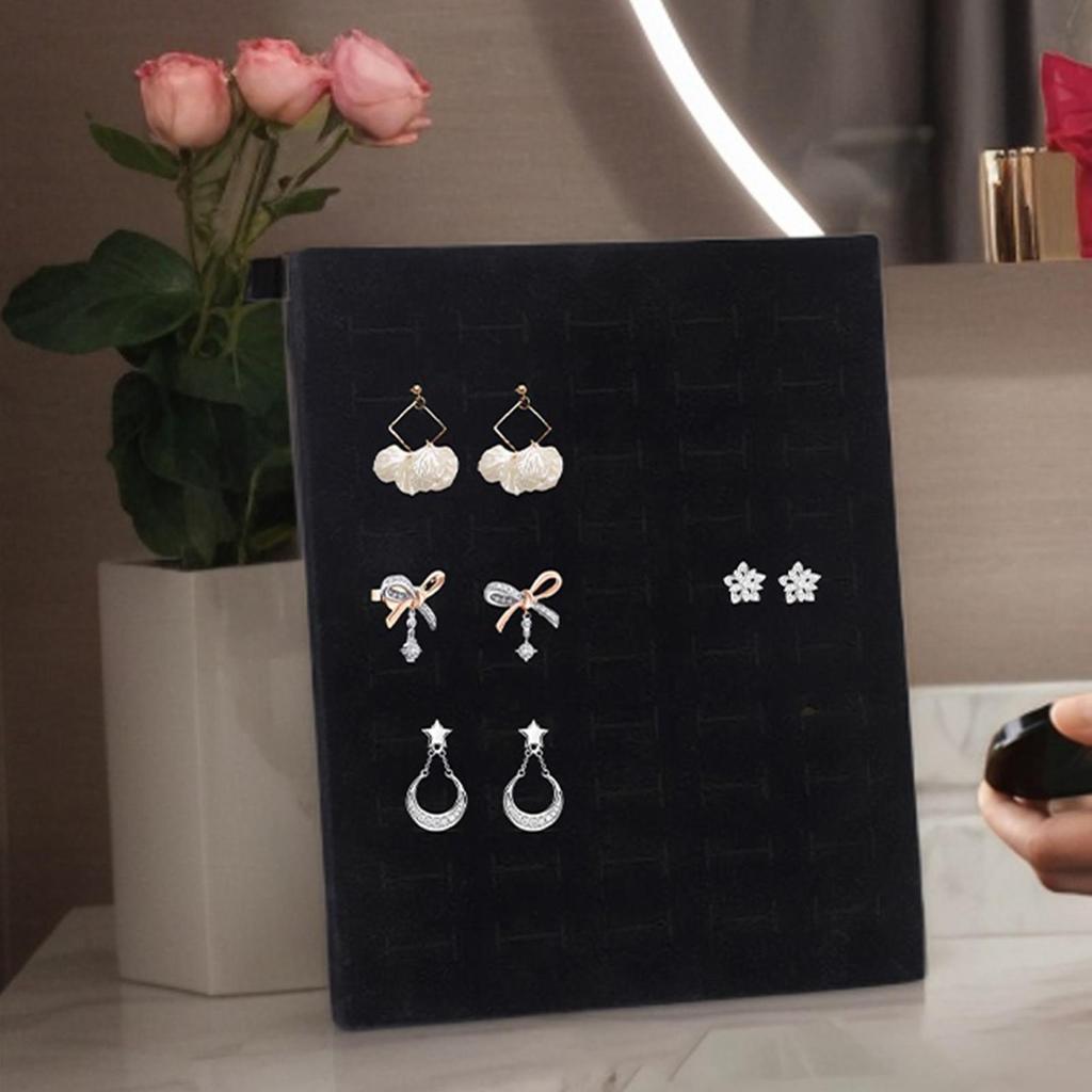 Jewelry Display Stand Ring Display 50 Slots L-Shaped Organizer for Wedding Entryway Home Bathroom Dressing Table Store Counter