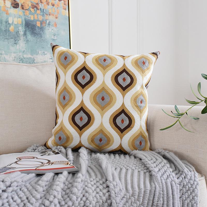 

Товары для дома Скандинавский Современный Геометрический Вышитый Наволочка Тканевая Диванная Офисная Наволочка 45*45cm
