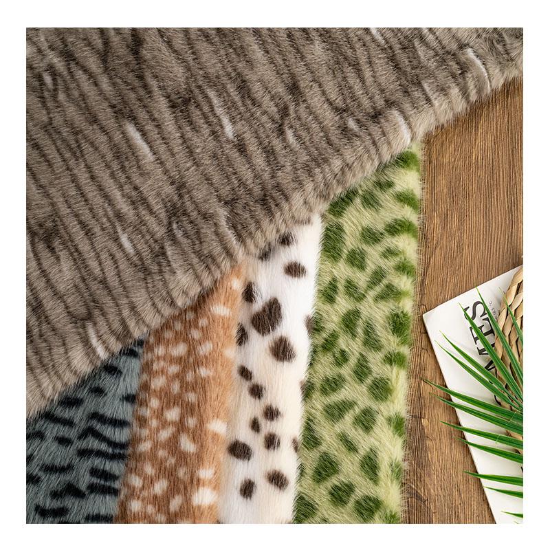 50X160Cm Tkanina Imitacja Futra Norki Nadruk Jelenia Zebry Leoparda Rękodzieło Odzież Torba Lalka DIY Ekologiczna Sztuczna Tkanina Futerkowa