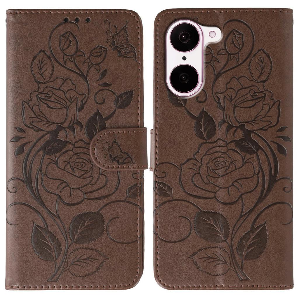 For OnePlus Nord CE5 5G/Ace 5 Racing 5G Case Wallet Stand Imprinted Rose Butterfly PU Leather Phone Cover