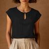 Women's Retro Fashion Casual Thin Round-Neck Sleeveless Crewneck Top