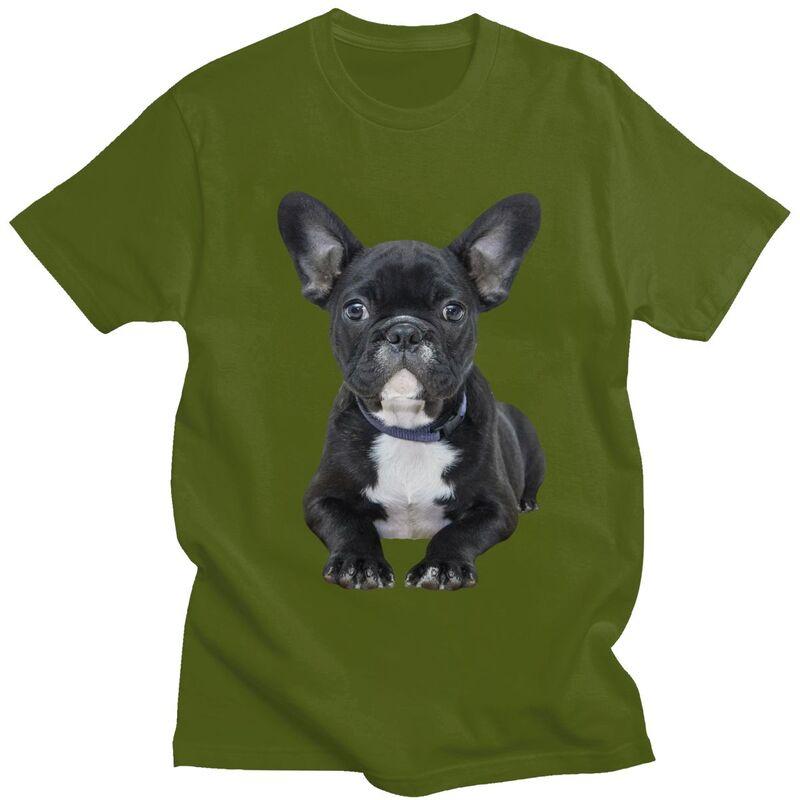 Custom French Bulldog T Shirt Men 100 Cotton Tshirt Frenchie Dog Tee Tops Streetwear Tshirt