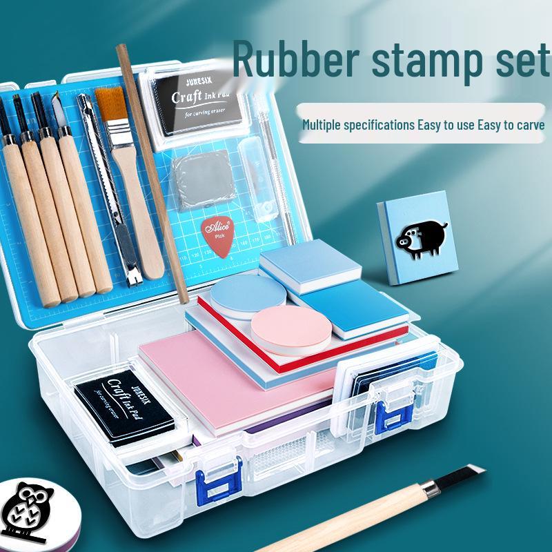 Beginner DIY Rubber Stamp Carving Kit - Water Transfer Art & Printmaking Materials