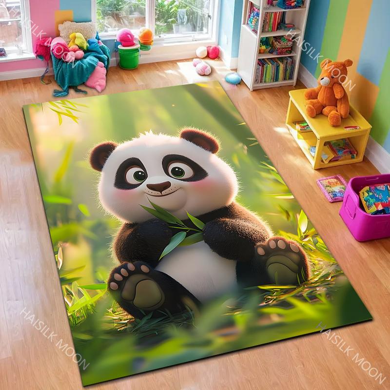 

New Cartoon Carpet Panda Theme Rug for Living Room, Bedroom, Office, Large Area, Rug, Stain Resistant Carpet, Fast Shipping 40x60cm (16x24in)
